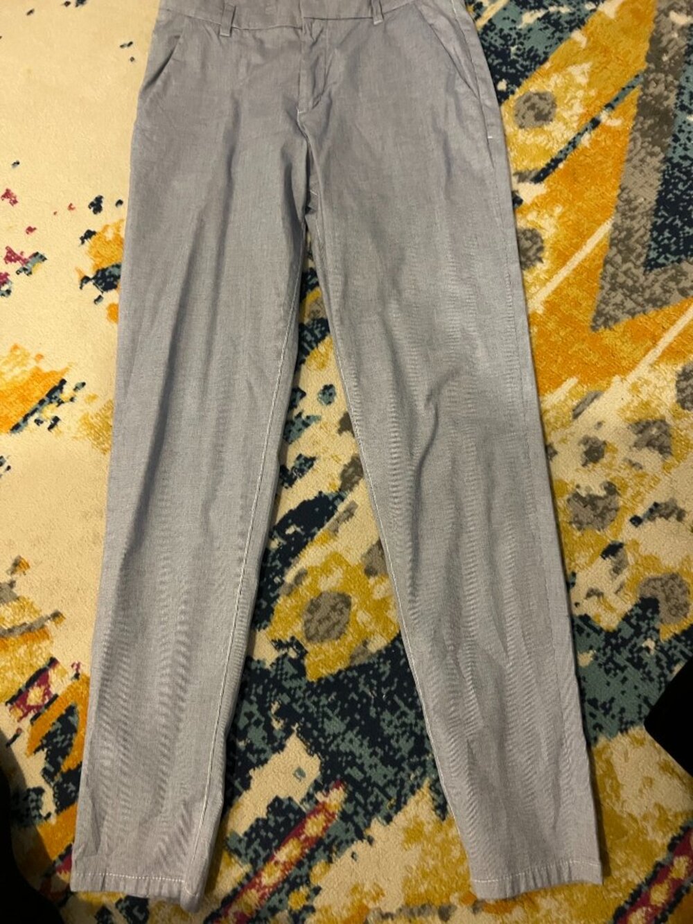 H&M L.O.G.G. Gray/Blue Lightweight Chino Pants Size 6